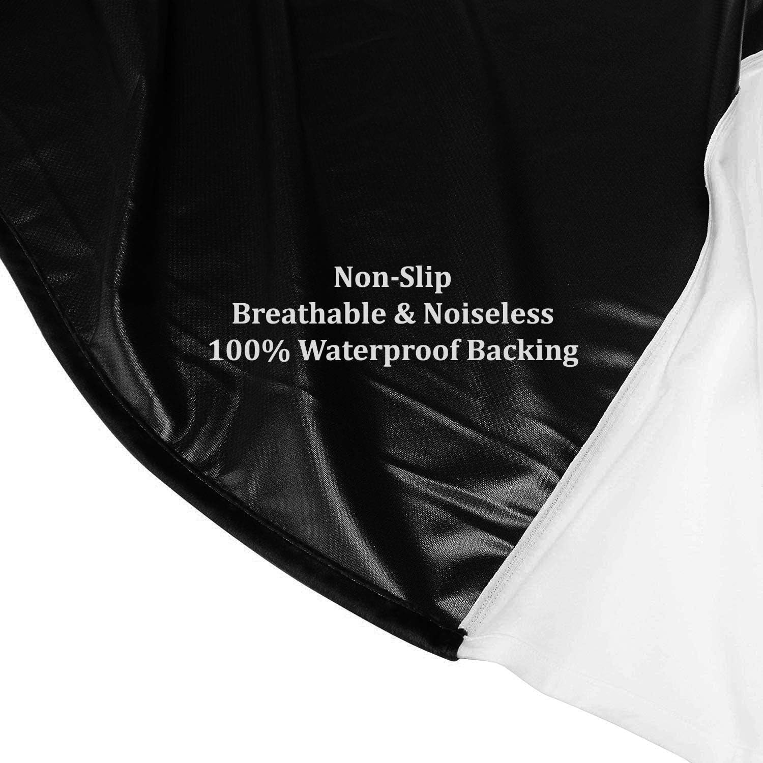 100% Waterproof Sensual Blanket Bed Pad - Leakproof, Noiseless Ultra-Soft, Reusable and Washable Sheets and Mattress Protector with Tuck-In Sides for King Bed (76X55 Inch, Midnight Black)